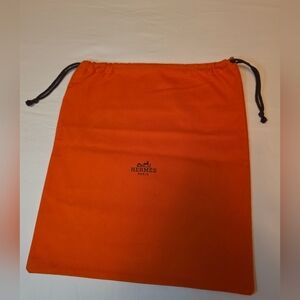 Hermès Orange Dust Bag Small Cotton Drawstring 12x14 Approx